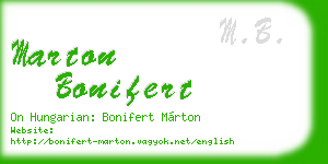 marton bonifert business card